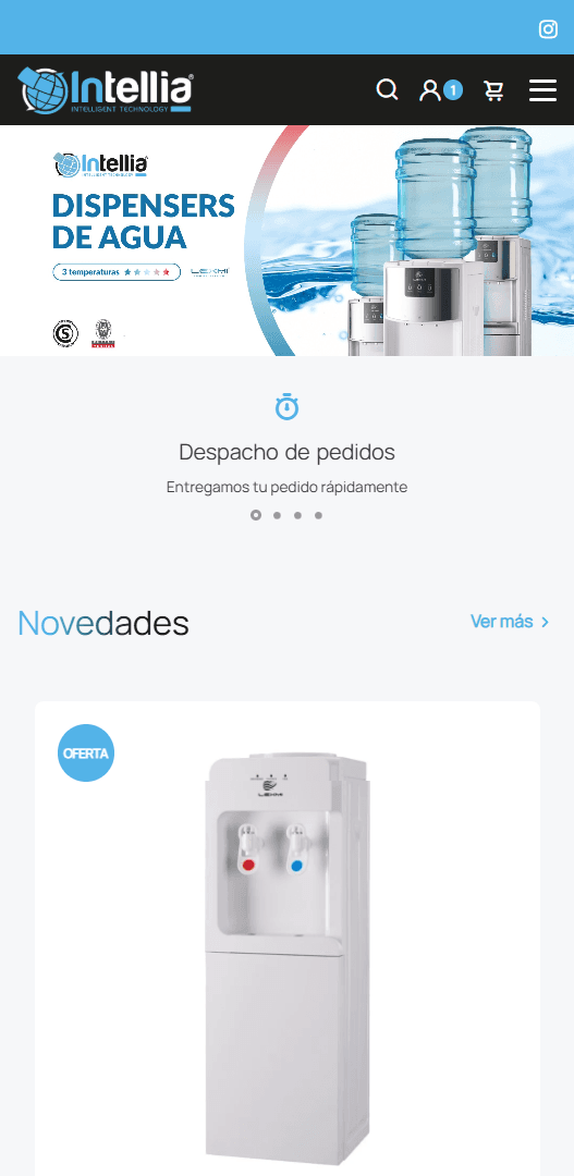 Sitio de Intellia World en el celular